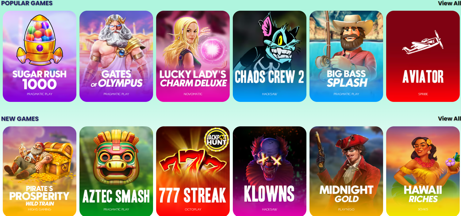 Samba Slots casino spelutbud